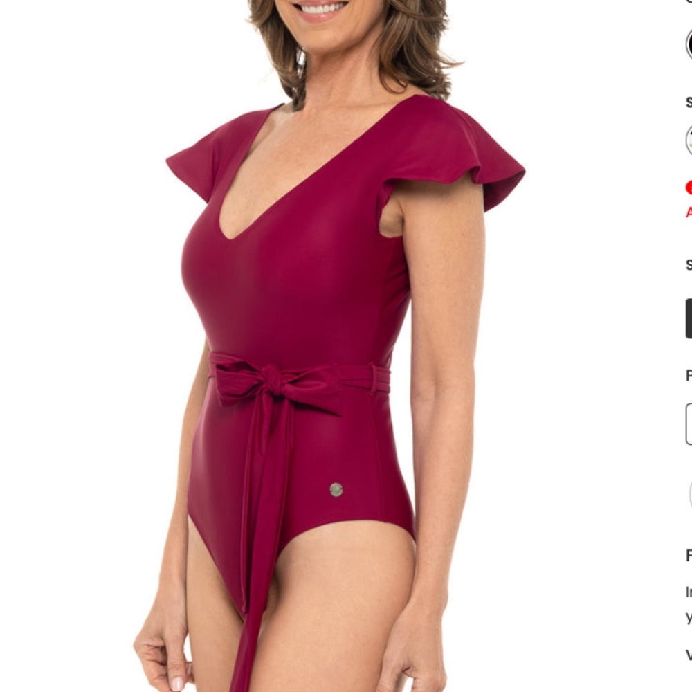 Coolibar Coconut Grove Flutter Sleeve‎ One-Piece Swimsuit NWT Size L